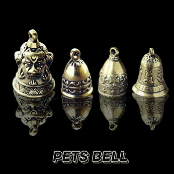 Vintage Antirust Brass Bell Veľa Šťastia Tinkle Bell Mini Prenosné Aplikácie KeyChain Home Office Dekorácie, Hračky Darček Prívesok Pre Domáce Zviera